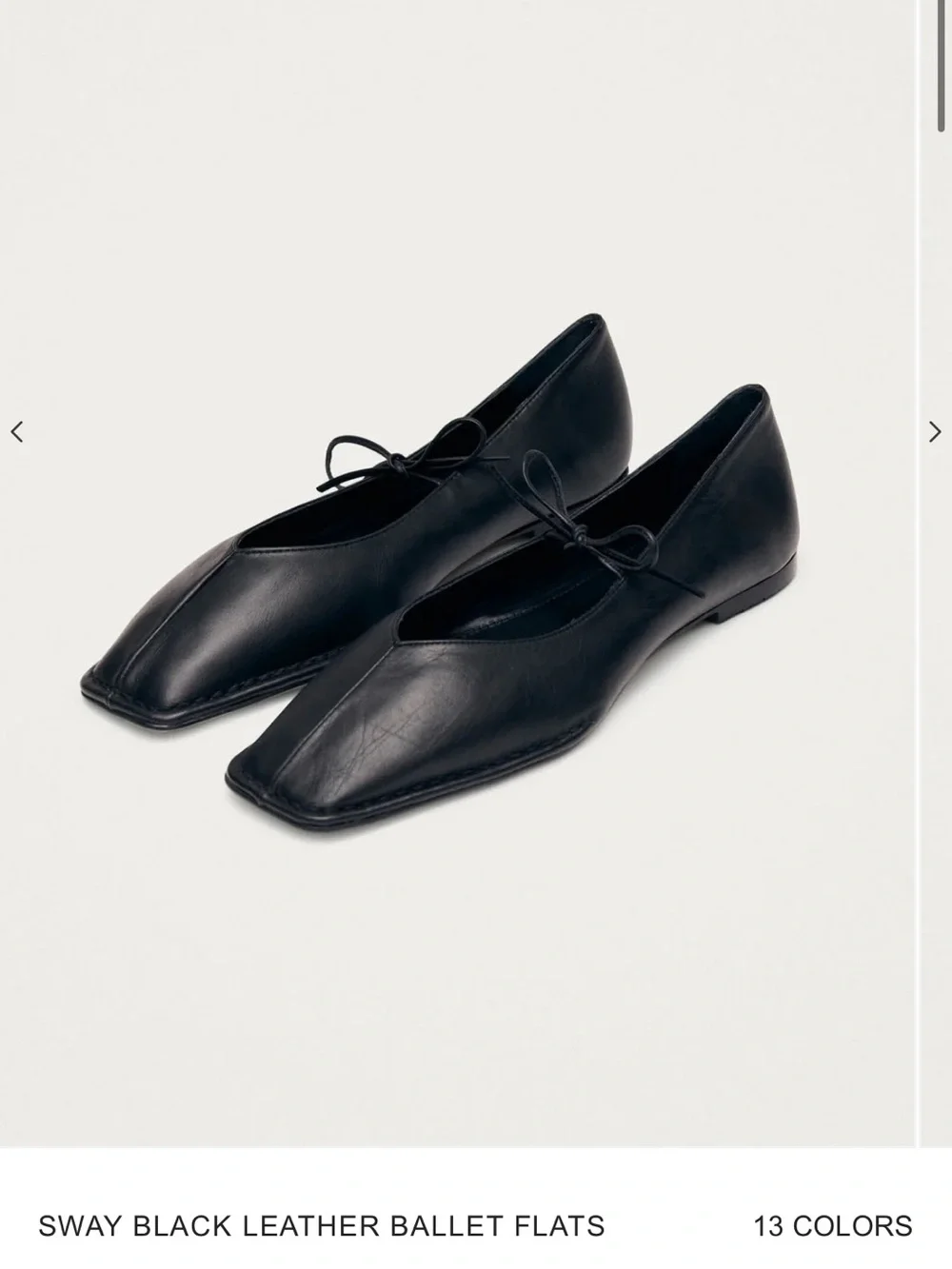 ALOHAS Sway Black Leather Ballet Flats - Picture 1 of 4